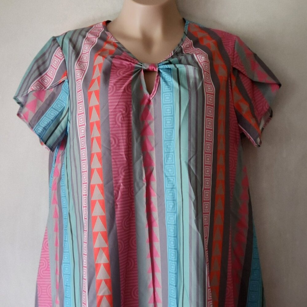 Shein Curve dress sz 2X boho colorful lightweight EUC